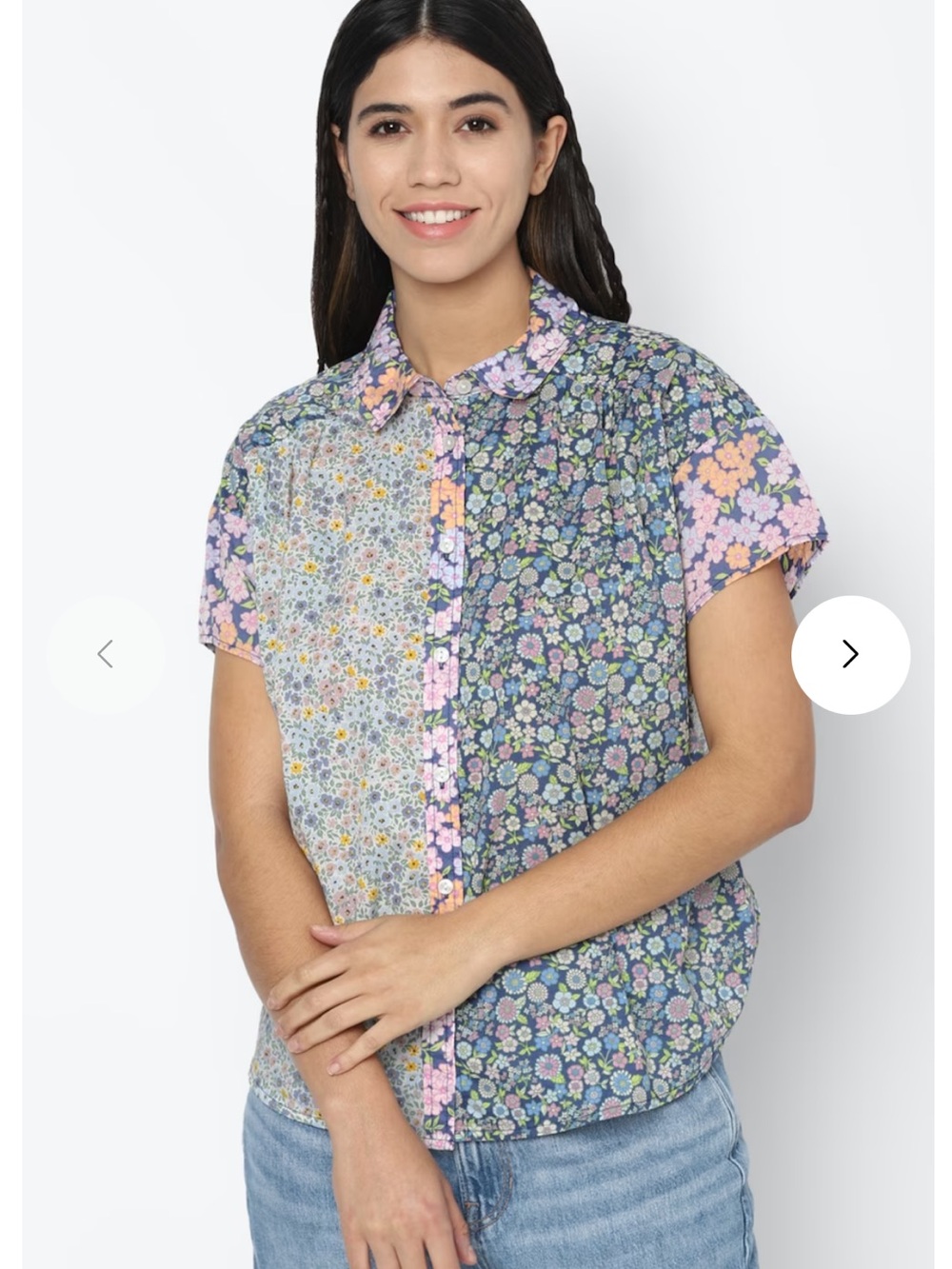 AEO Women’s XS American Eagle Outfitters Floral SS Button-Down Resort Shirt EUC